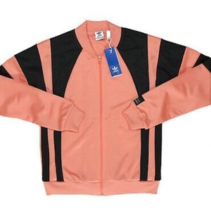 Adidas Stripe Bomber Jacket Originals NWT M Peach